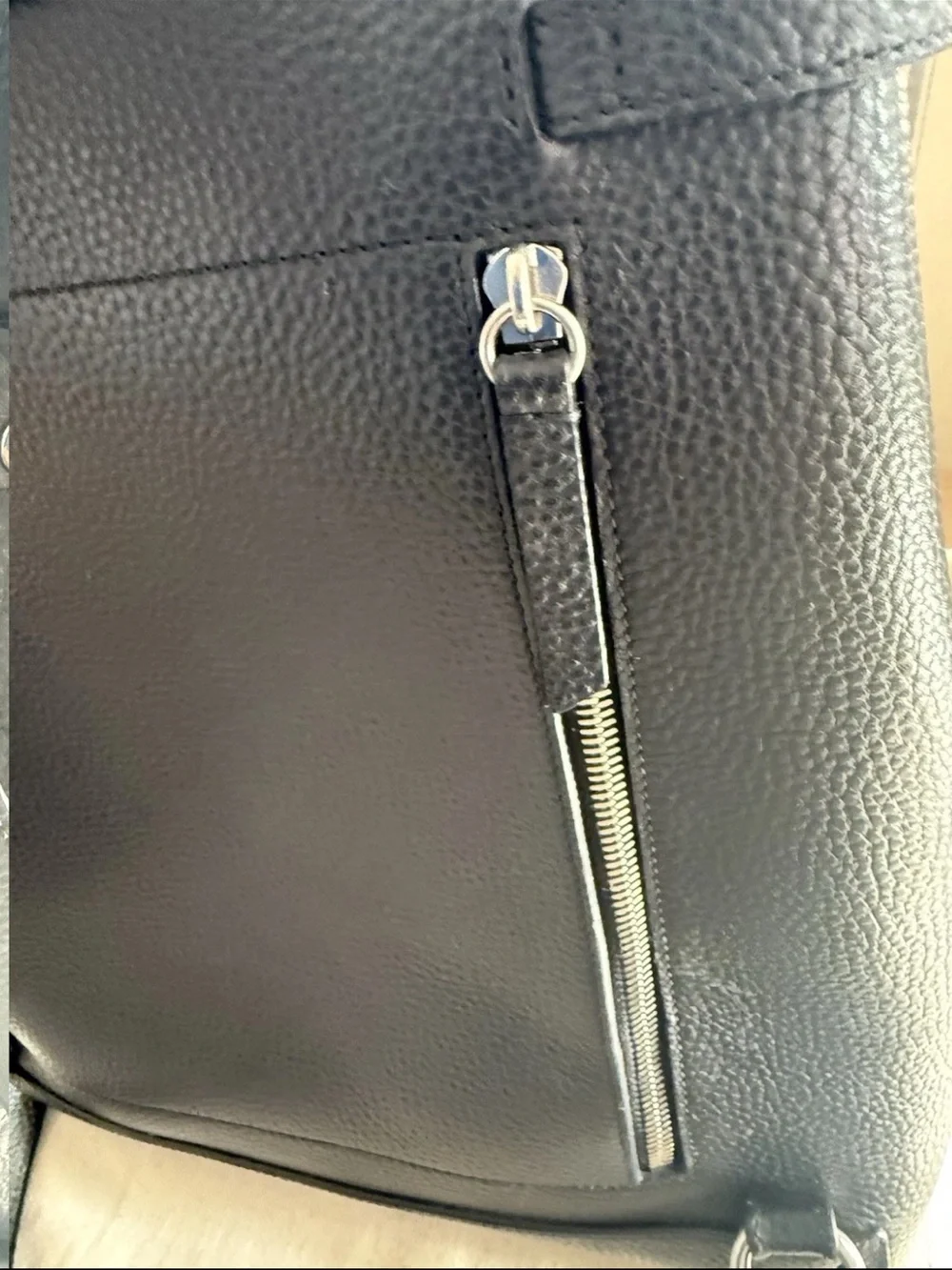 Mulberry Black Pebbled Leather Backpack with Buckle Flap